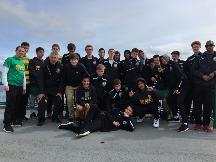 The+Varsity+Boys+Soccer+team+enjoying+the+ride+over+to+Bainbridge+Island.