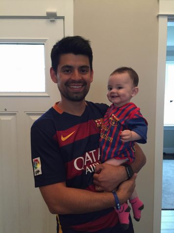 Señor Gamez with his daughter, Naya, both of whom are representing their favorite soccer team! 