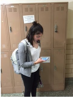 Edie O'Connor checks her calendar for her next college app work period