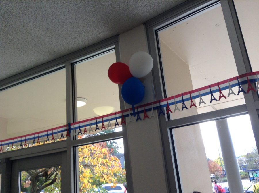 An example of the decorations put up by the French club