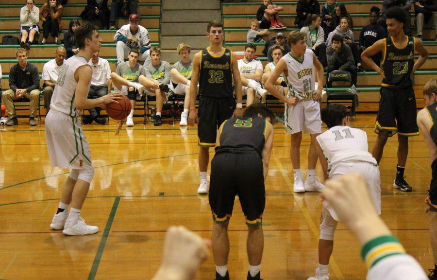 Eberhardt shoots a free throw against Roosevelt.