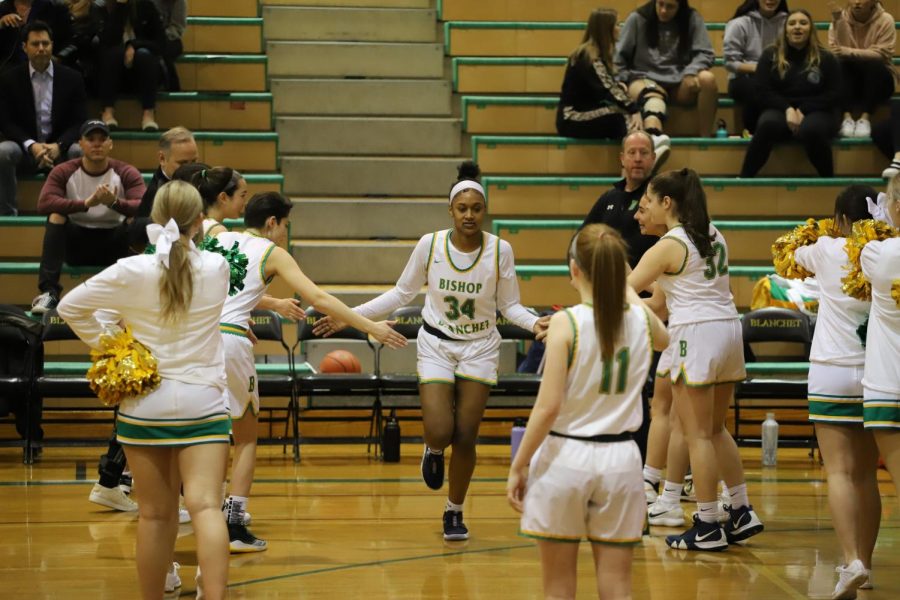 Senior Minnie Miller getting ready for a big basketball game