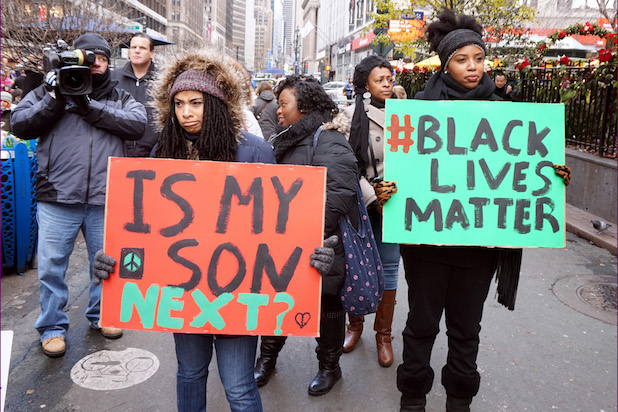 NYC action in solidarity with Ferguson. Mo, encouraging a boycott of Black Friday Consumerism.