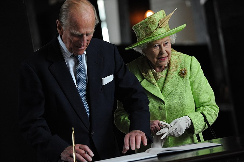 Her+Majesty+the+Queen+and+His+Royal+Highness+Prince+Philip+visit+to+Titanic+Belfast+on+the+historic+day+she+shook+hands+with+Martin+McGuinness+.