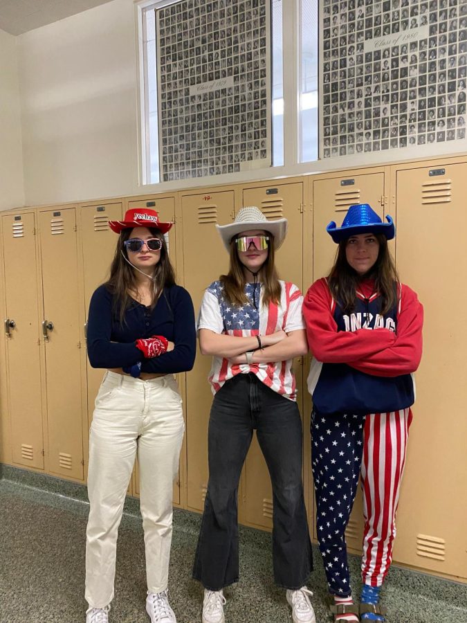 Junior Power: Gracie Kindred, Isabela Colby, and Maura Mansker repping the 4th of July Care Bear