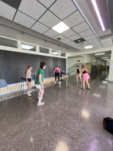PRACTICE MAKES PERFECT! Students come together to practice their soccer skills as they prepare for day two of auditions. As The Wolves is a play that focuses on soccer, actors must showcase their athletic abilities. 